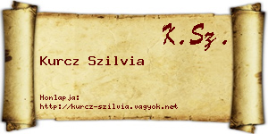 Kurcz Szilvia névjegykártya