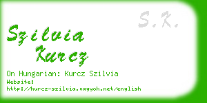 szilvia kurcz business card